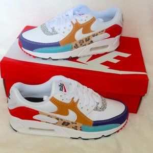Nike Air Max 90 SE Womens 8 Mens 6.5 Animal White Safari Mix